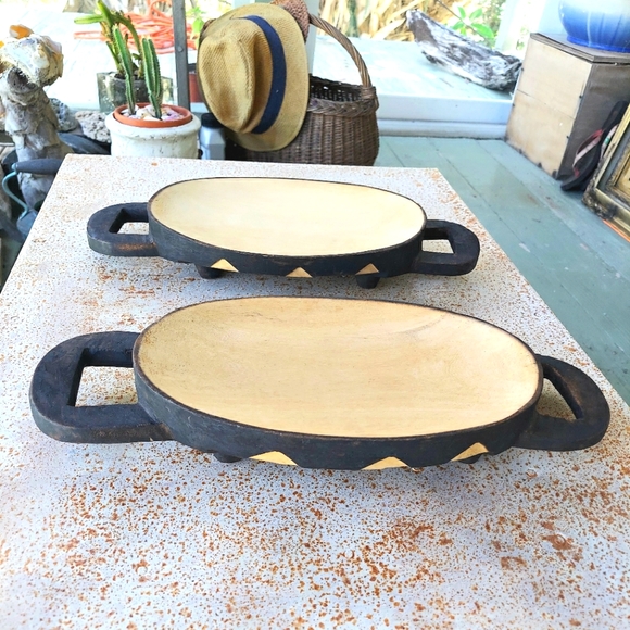 Solid wood African head rests